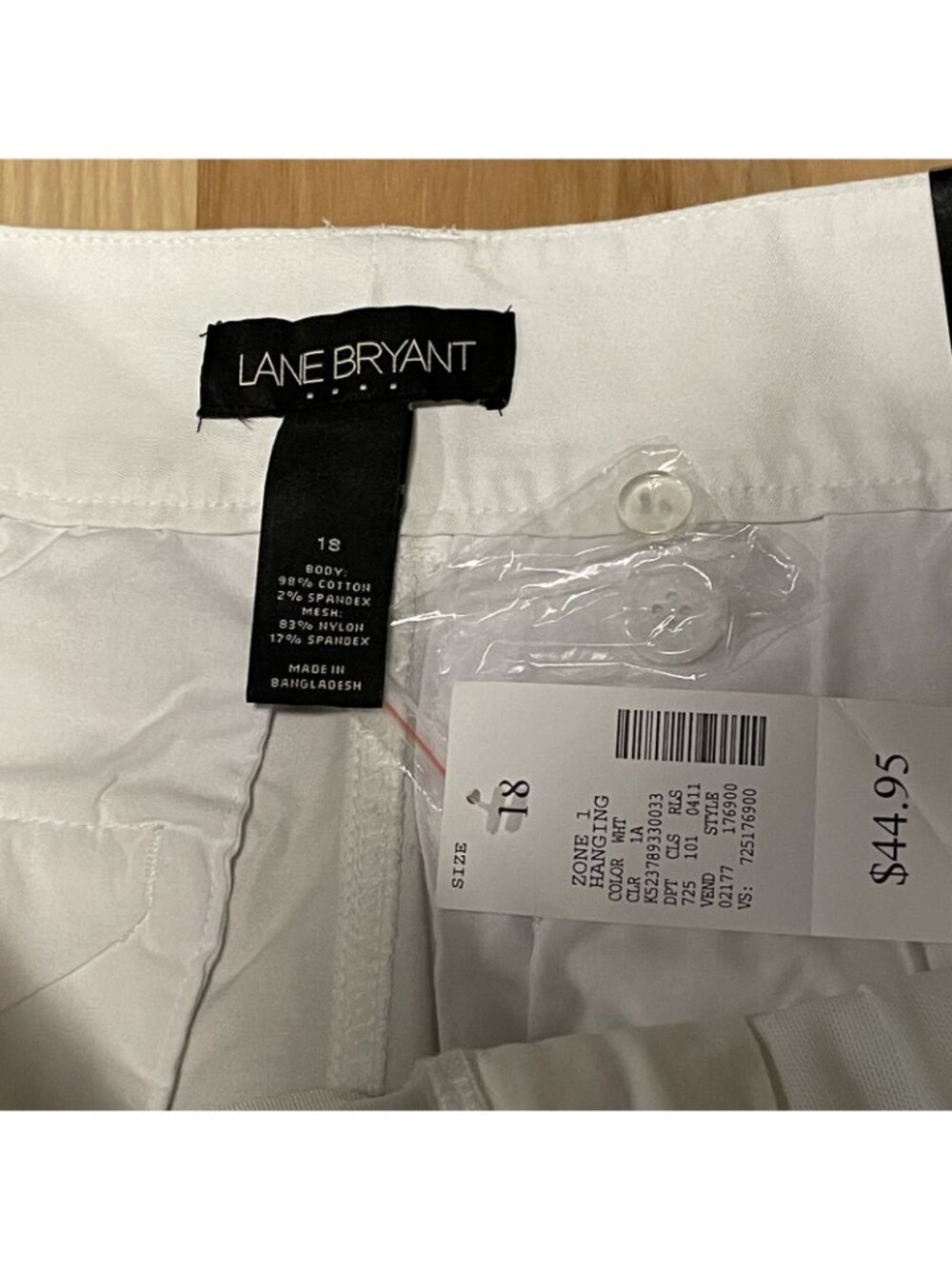 White Shorts Women’s 18 Lane Bryant Secret Slimmer 5 Pocket NWT - Picture 6 of 12
